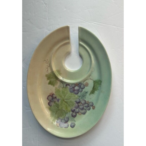 Vintage set of 6 hand painted snack and glass plates - Picture 2 of 3